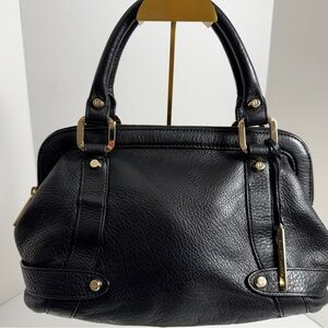 Elliott Lucca Handbag Black Leather vintage haute couture Top Handle Purse